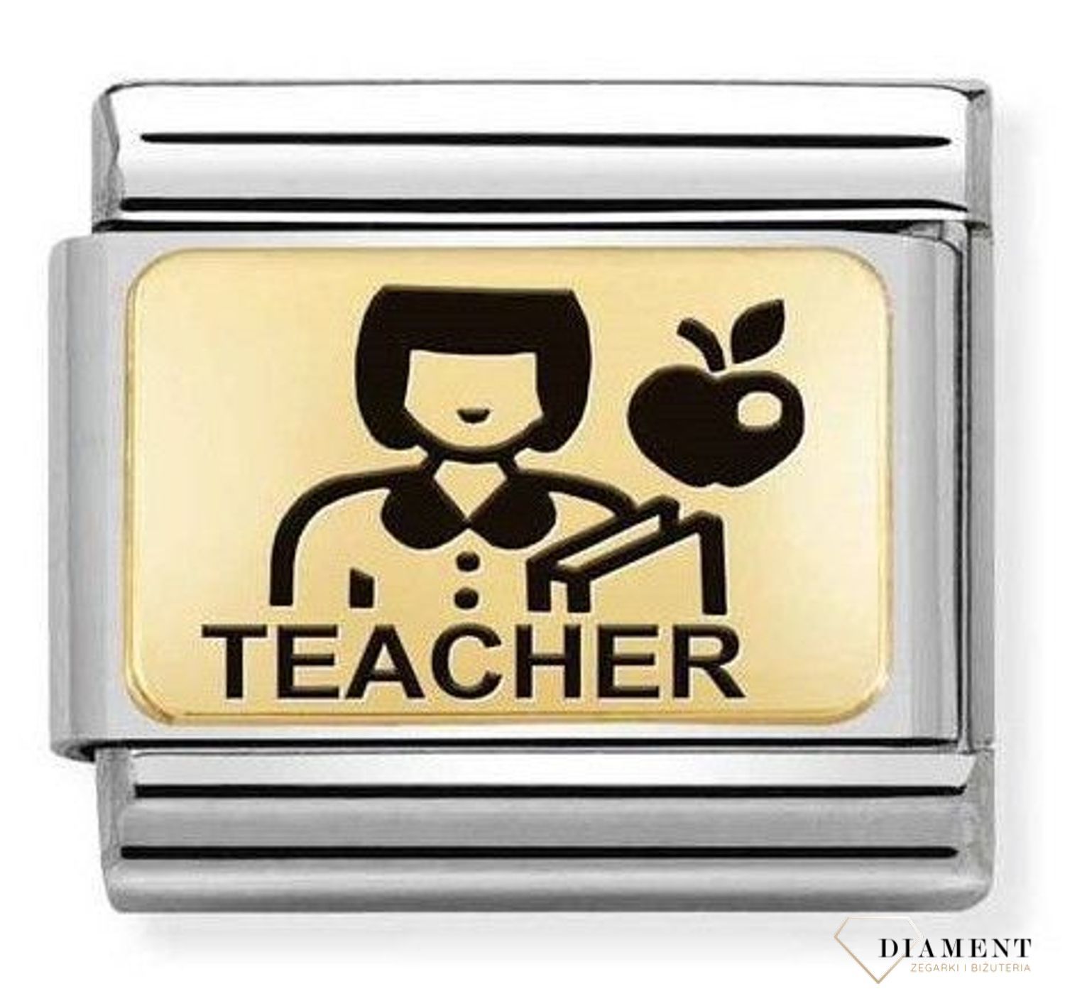 Nomination Link 18K zawieszka złoto 'Nauczyciel' 030166 26 ✓ Zawieszki Nomination ✓ Wyjątkowy prezent ✓ Nomination ✓ Bransoletka Nomination ✓ Bransoletka ze stali ✓ Gwarancja najniższe.jpg